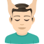 Man getting massage: light skin tone :man_getting_face_massage_tone1: 💆🏻♂️