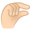 Pinching hand: light skin tone :pinching_hand_tone1: 🤏🏻