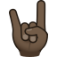 Sign of the horns: dark skin tone :metal_tone5: 🤘🏿