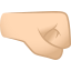 Right-facing fist: light skin tone :right_facing_fist_tone1: 🤜🏻