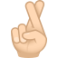 Crossed fingers: light skin tone :fingers_crossed_tone1: 🤞🏻
