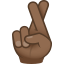 Crossed fingers: medium-dark skin tone :fingers_crossed_tone4: 🤞🏾