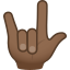 Love-you gesture: medium-dark skin tone :love_you_gesture_tone4: 🤟🏾