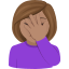 Woman facepalming: medium skin tone :woman_facepalming_tone3: 🤦🏽♀️