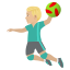 Man playing handball: medium-light skin tone :man_playing_handball_tone2: 🤾🏼♂️
