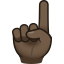 Index pointing up: dark skin tone :point_up_tone5: ☝🏿