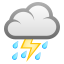 Cloud with lightning and rain :thunder_cloud_rain: ⛈️